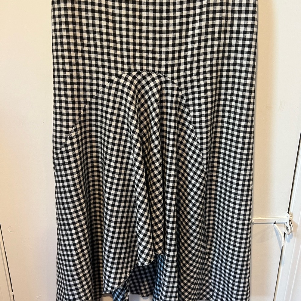 Zara Woman Asymmetric B&W Checked Skirt, NWT